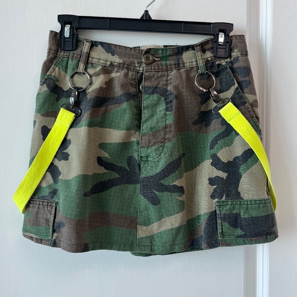Furst of a Kind Camo Mini Skirt w/ Neon Straps & Name Patch - Picture 1 of 10